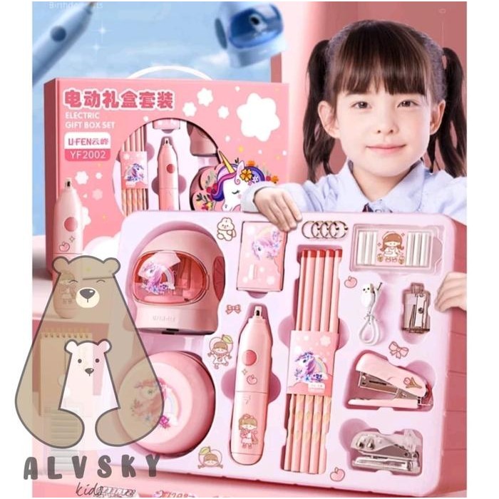

No.OneBest- ELECTRONIC STATIONERY SET / SET ALAT TULIS ELEKTRIK RAUTAN PENGHAPUS