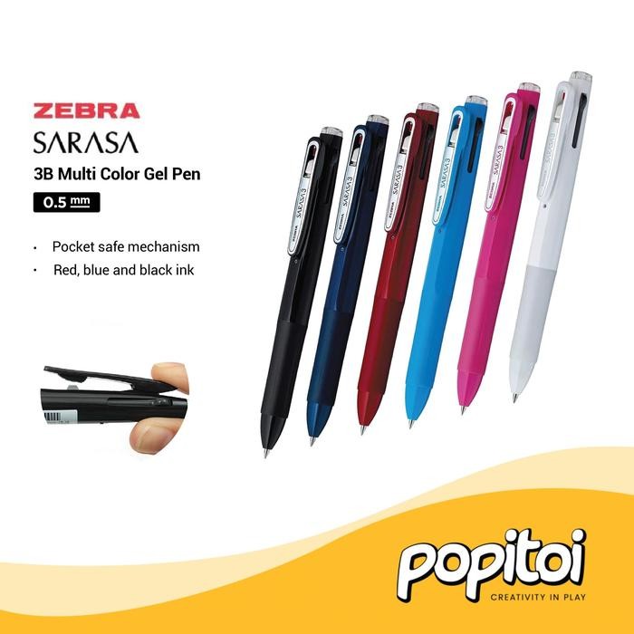

No.OneBest- Zebra Sarasa 3B 0.5 mm Multi Color Gel Pen Ballpoint Tinta Warna