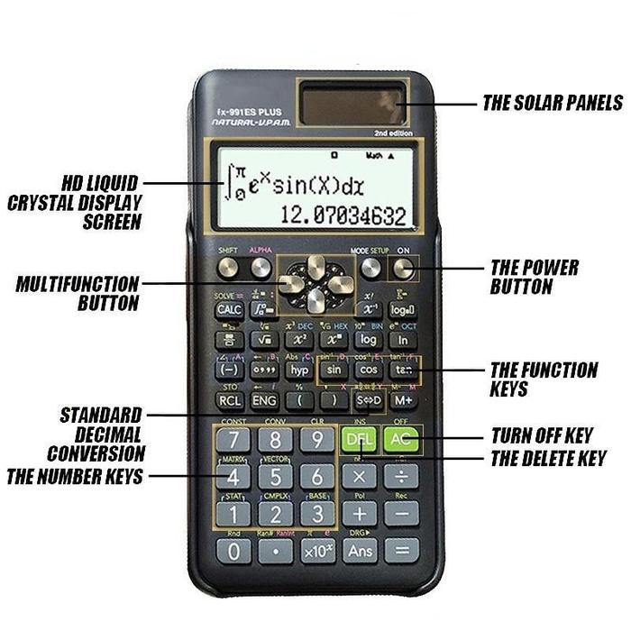 

Ilmiah Kalkulator Fx-991Ex/991Es-Plus Scientific Calculator Kalkulator 417 Fungsi/Dua Sumber Tenaga
