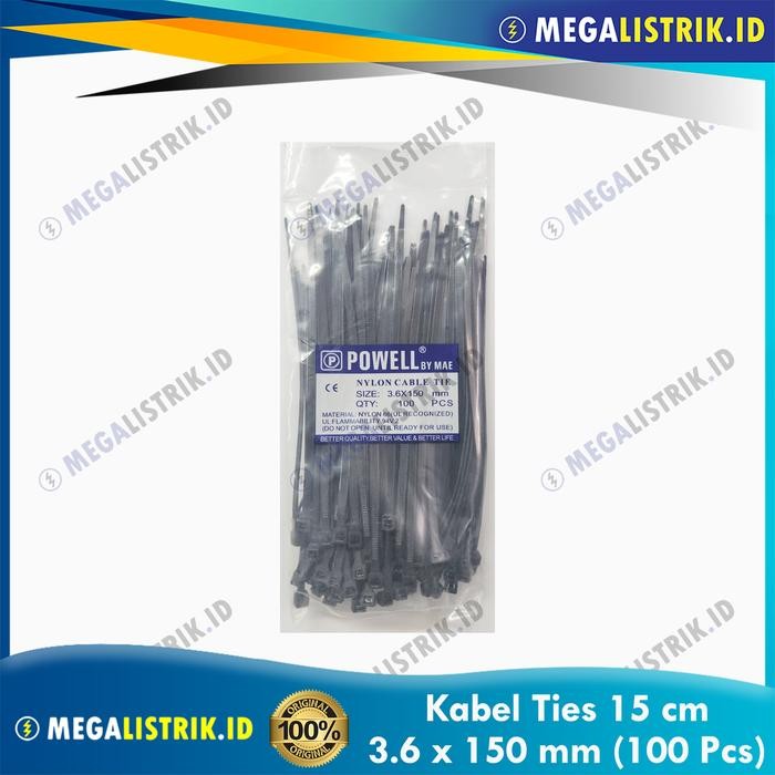 

No.OneBest- Powell Kabel Ties 15 CM / Cable Tie 3.6 x 150 MM Hitam ( 100 Pcs )