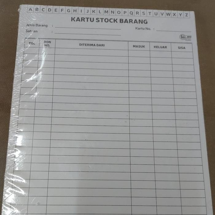 

No.OneBest- Kartu Stock Barang A5