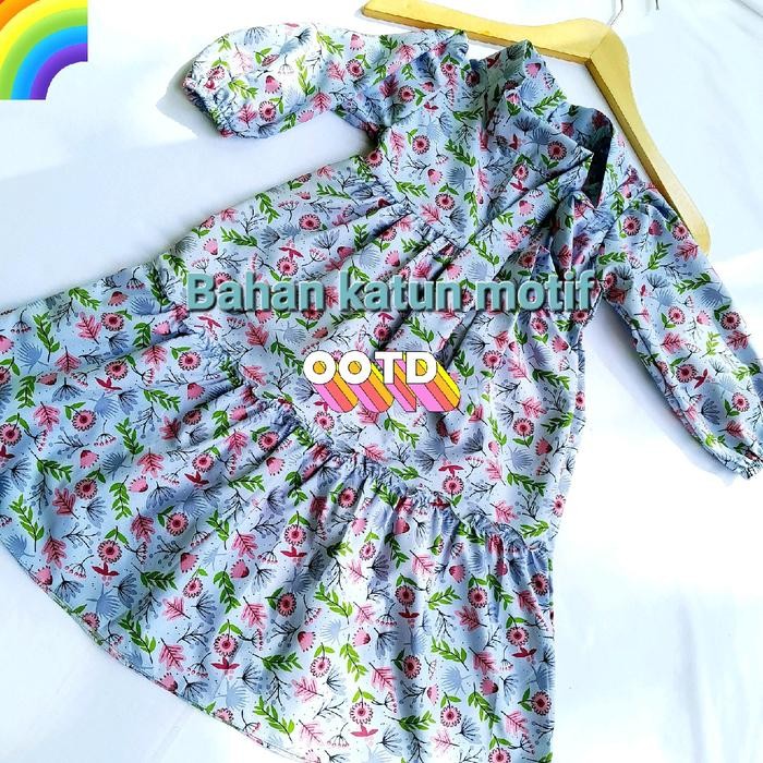 Modiq- (LELANG ISI 2)Gamis Anak Perempuan 1 Sampai 6 Tahun ,Baju Muslimah Anak Cewek katun motif