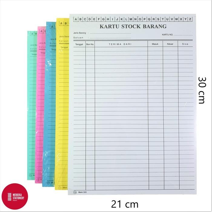 

No.OneBest- (ISI 100)Kartu Stock/Stok Barang Ukuran Folio 333 21x30 cm Putih,Warna
