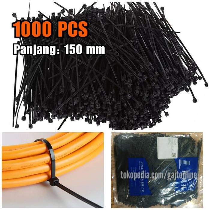 

No.OneBest- Kabel Tis Nylon 1000 PCS 150mm Cable Ties Tie Pengikat Dasi