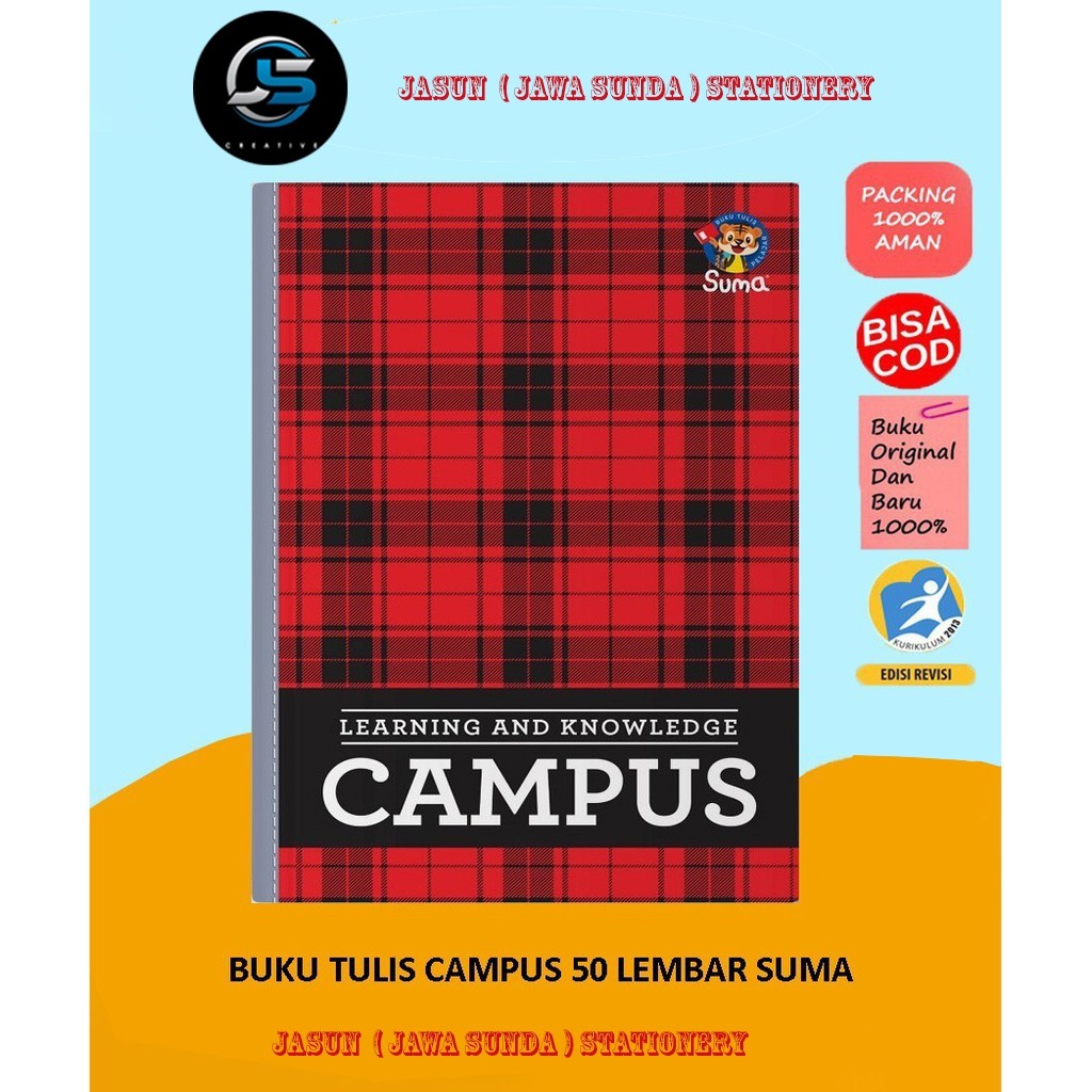 

UM1 Buku Campus buku tulis isi 50 Lembar + free 1pcs pulpen/pensil