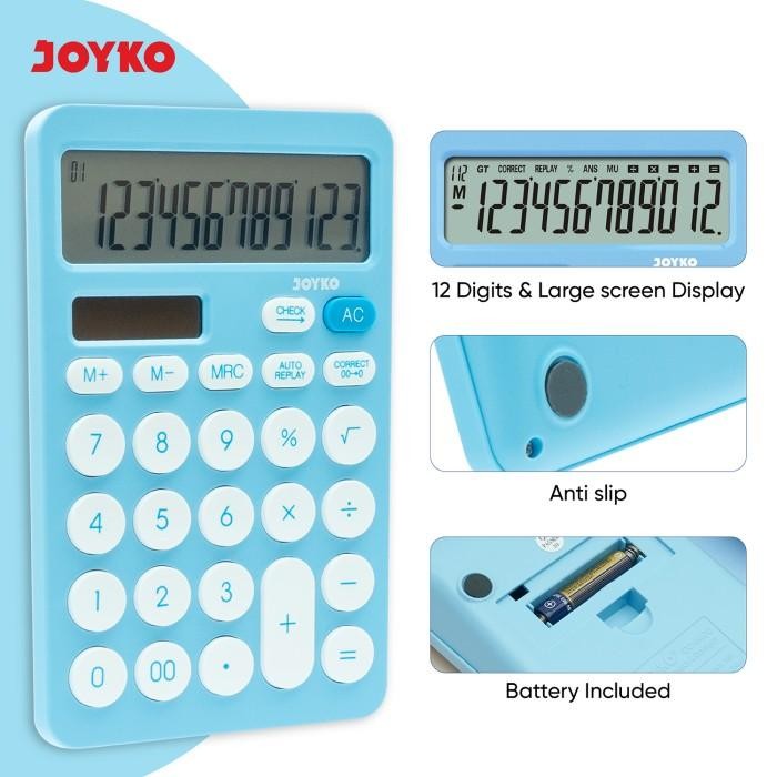 

Joyko Calculator Kalkulator Cc-64Co 12 Digits Check & Correct