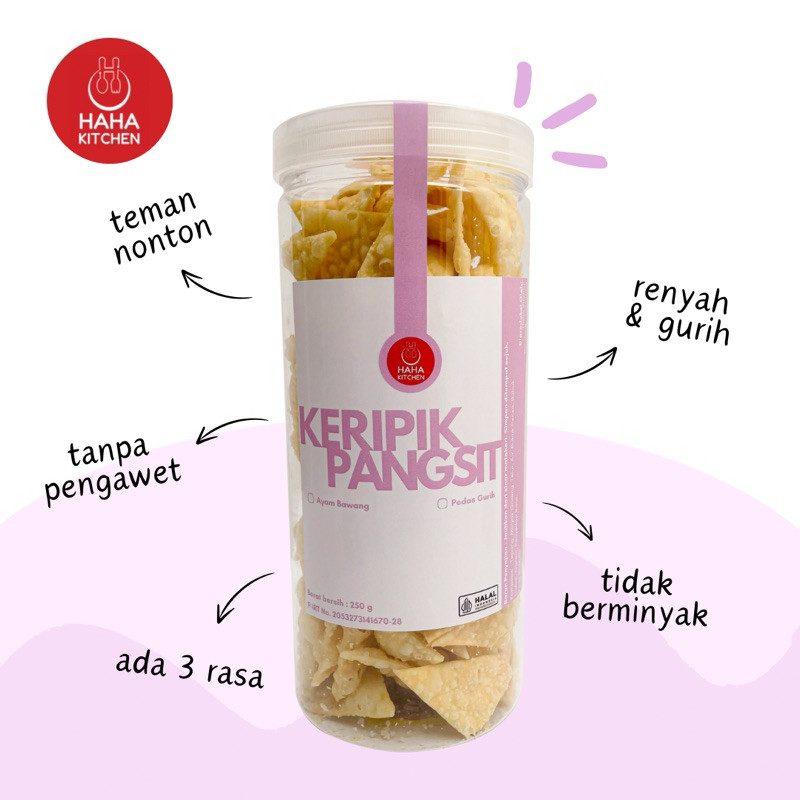 

Cemal Cemil Makyus [Toples]Keripik Pangsit Haha Kitchen Renyah Dan Gurih 100% Halal Oleh-Oleh