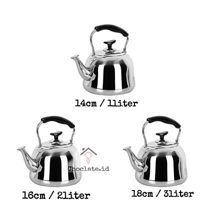 Teko Stainless Steel Gudian Pemanas Air / Kettle / Ketel / Bunyi #Gratisongkir