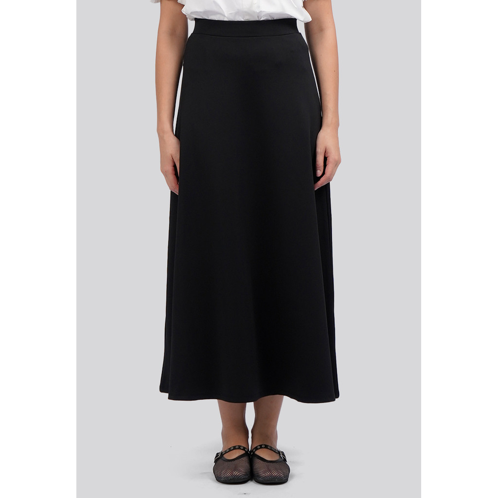 Executive Flared Maxi Skirt Black