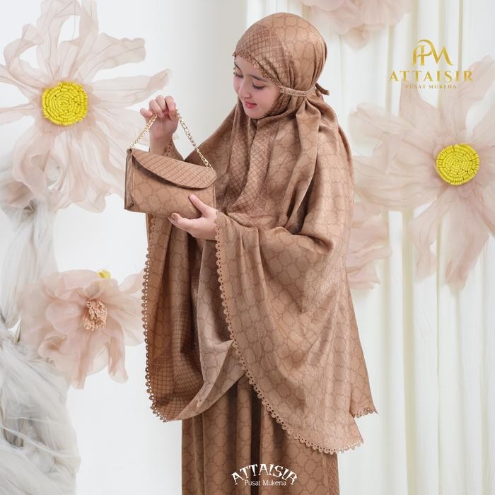 Modra- APM - Mukena Anak Perempuan Santorini Silk Mewah 2in1 Lasercut Mecca Series Apm Mukena