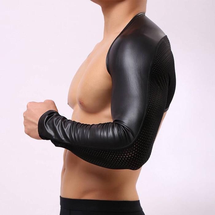 SARUNG LENGAN LATEX HITAM PRIA KULIT KAIN TANGAN BAJU KULIT