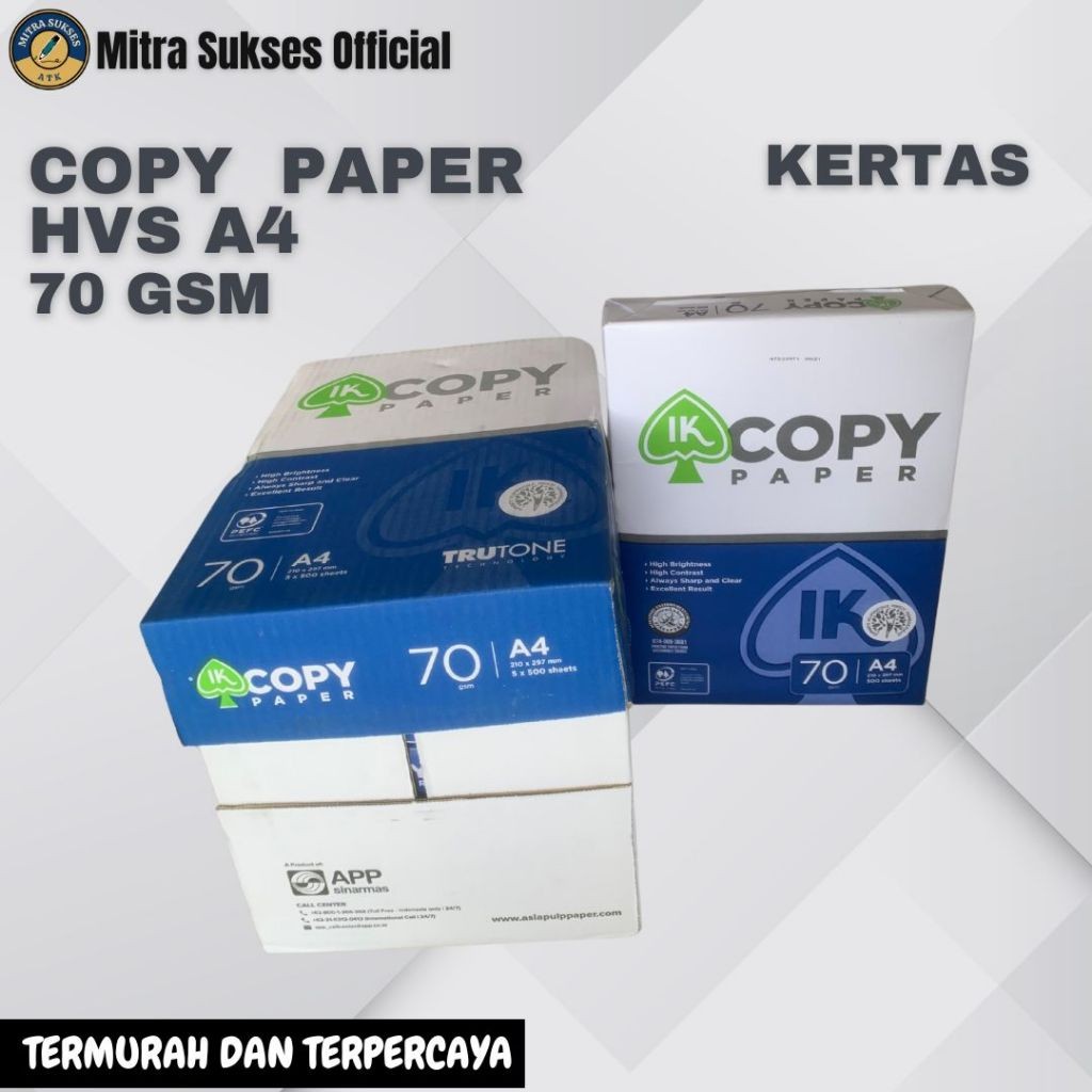 

UM1 KERTAS HVS A4 COPY PAPER 70 GR [1 KARTON]