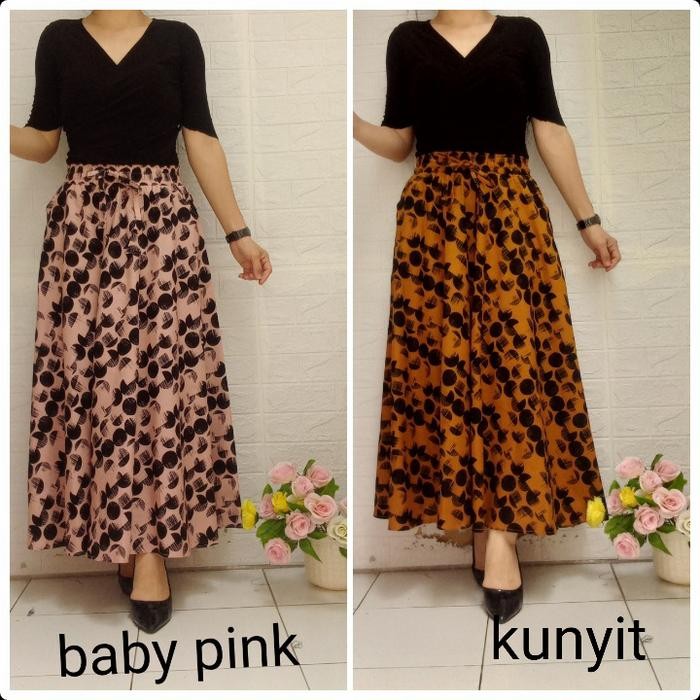 ROK WANITA MUSLIM BAJU LEBARAN BAWAHAN ROK LEBAR