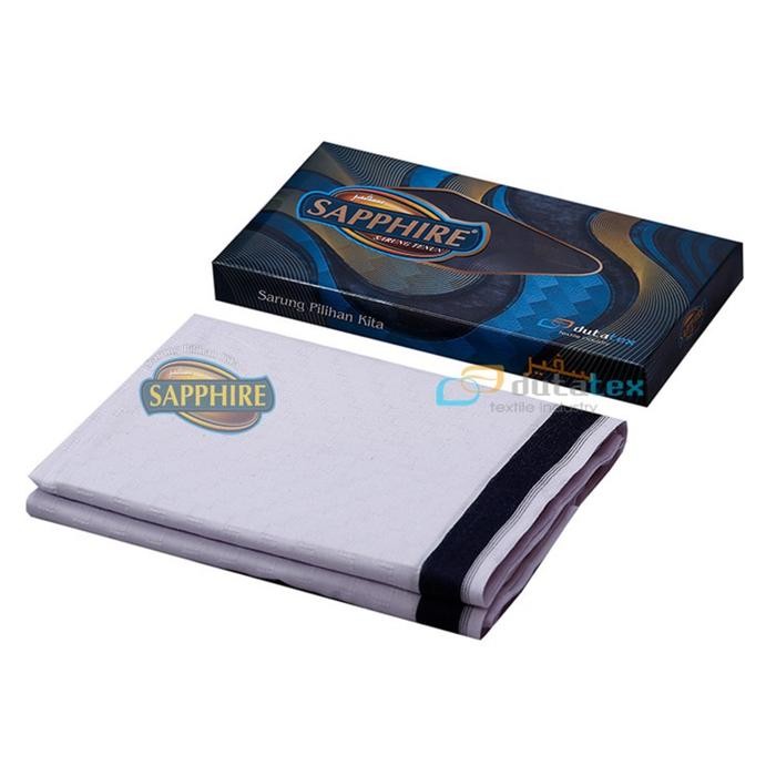 Sarye- SARUNG SAPPHIRE PUTIH POLOS SARUNG TENUN DEWASA PREMIUM EXCLUSIVE