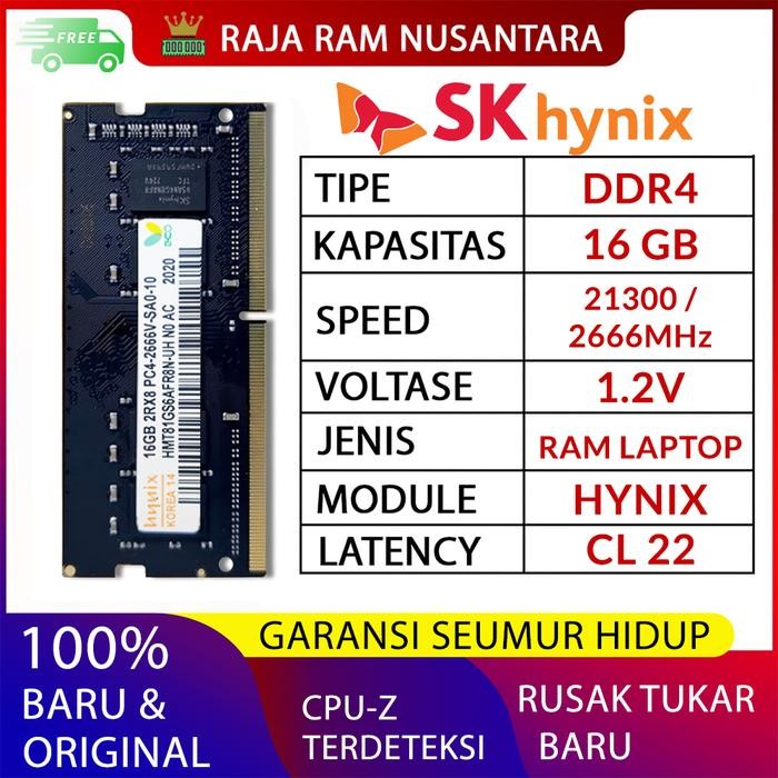 TERMURAH - RAM LAPTOP HYNIX DDR4 16GB 2666 MHz 21300 ORI GAMING RAM DDR4 16GB