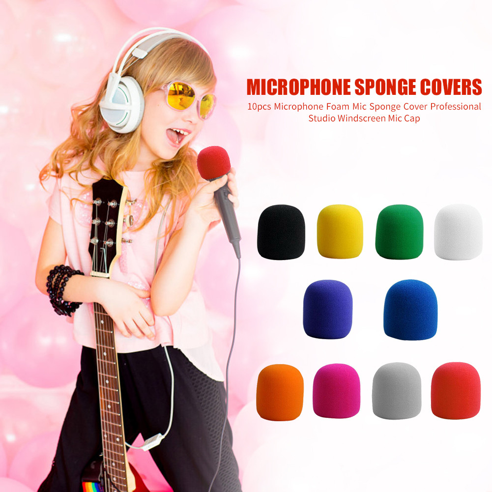 10pcs Microphone Foam Mic Sponge Cover Professional Studio Windscreen Protective Shield for KTV DJ M