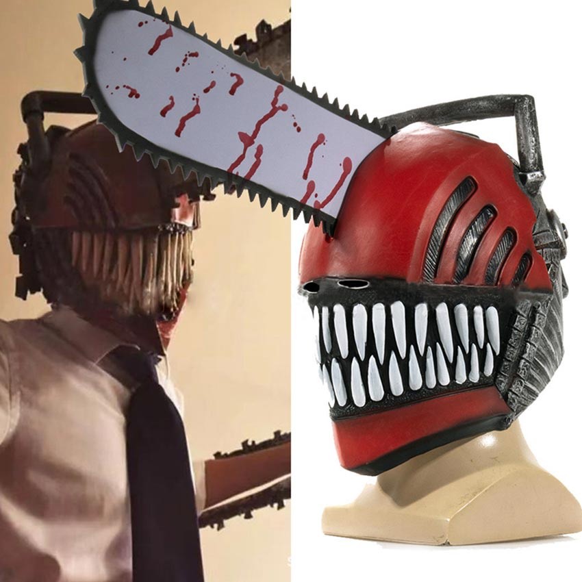 Purvisco - Helm Chainsaw Man Denji Cosplay Anime Chainsawman Helm Chainsaw Man Anak Adult Topeng