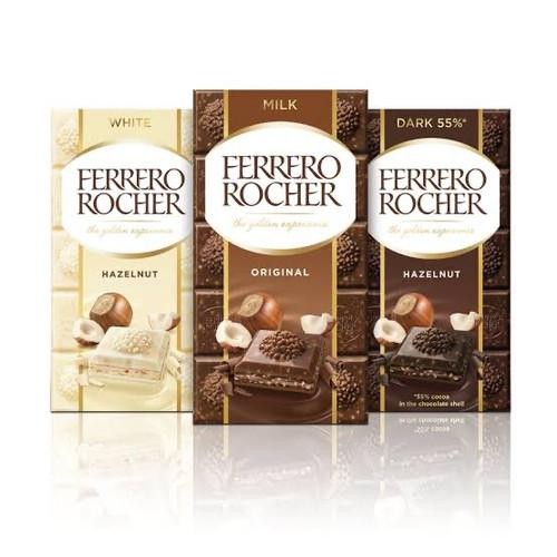 

FERRERO ROCHER TABLET CHOCOLATE 2 VARIANTS 90gr