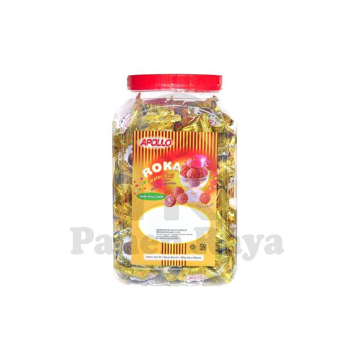 

Roka Apollo Coklat Wafer Ball isi 80 Pack Kemasan Toples