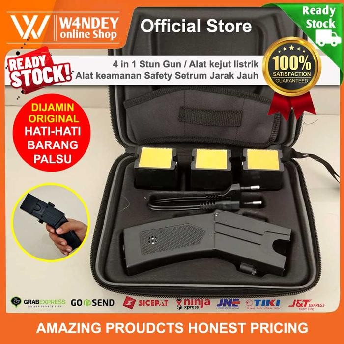 4in1 STUN GUN ALAT KEJUT LISTRIK SETRUM JARAK JAUH / STUNS GUNS