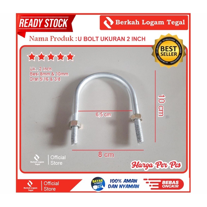 U Bolt 2 Inch / Klem Pipa / Baud U Grosir Termurah