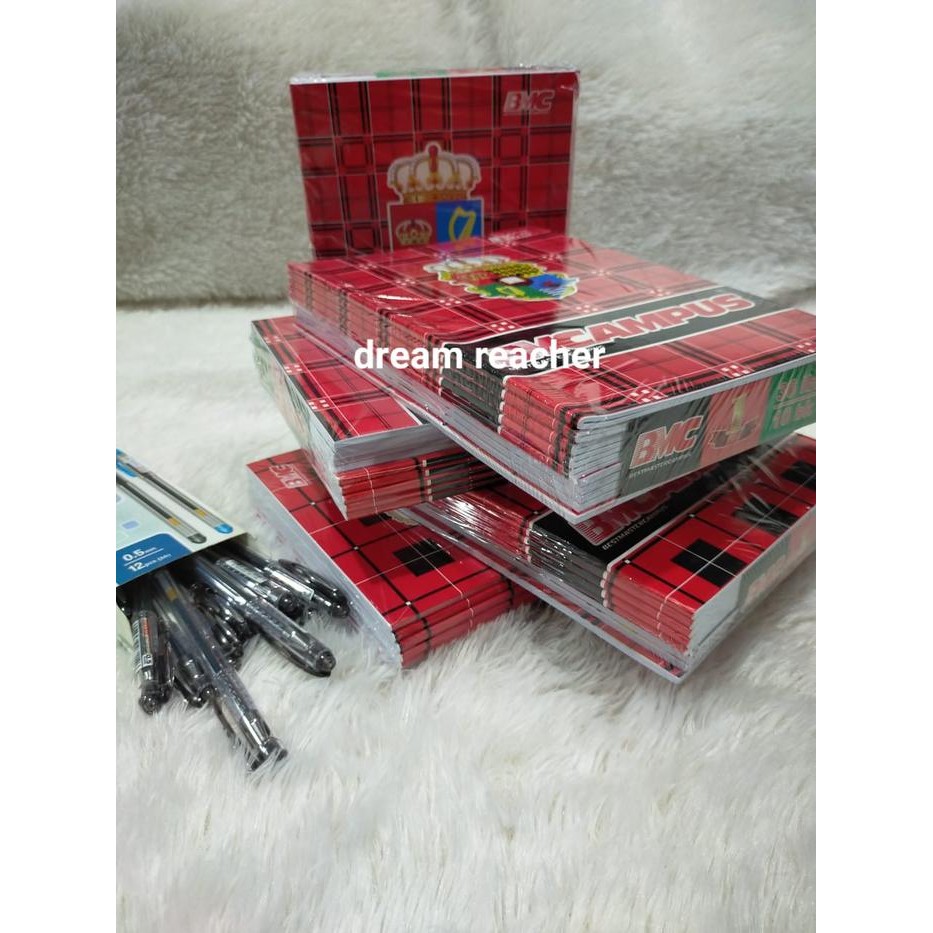 

BARU..!! ( PROMO PAKET LENGKAP ) 10 BUKU BMCAMPUS ISI 36 LEMBAR + 2 PULPEN JOYCO GEL OIL + 6 PENSIL