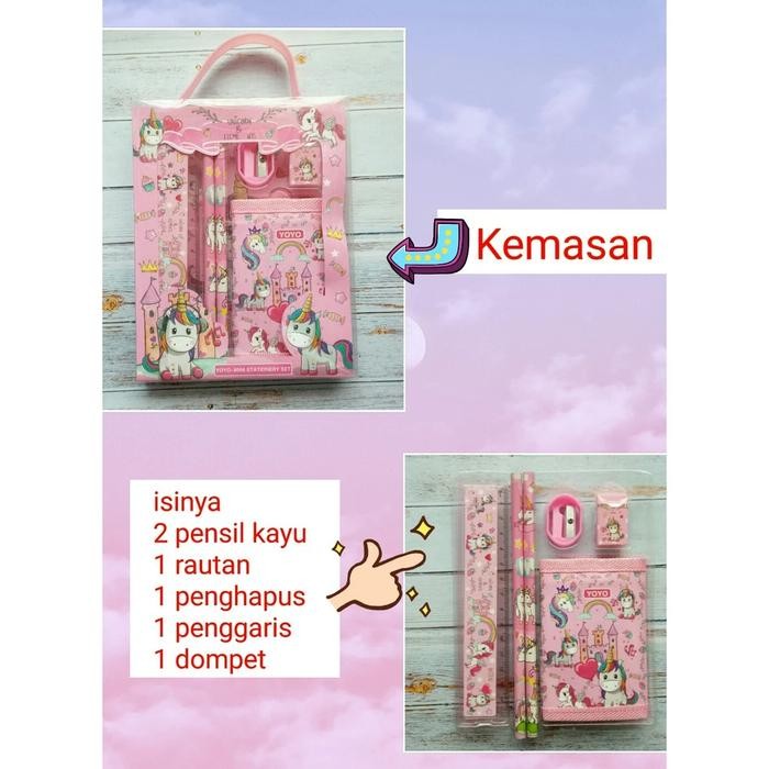 

MASIH READY PAKET ALAT TULIS STUDY SET KARAKTER UNICORN