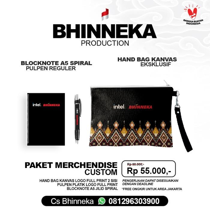 

MURAH..!! PAKET MERCHANDISE EKSKLUSIF REGULER, HANDBAG, PULPEN, BLOCKNOTE CUSTOM
