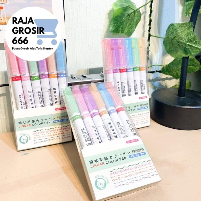 

TERBARU..!! SET LINEAR COLOR PEN SH-7008 PAKET ISI 6 BIJI ALAT STATIONERY KADO UNIK SOUVERNIR