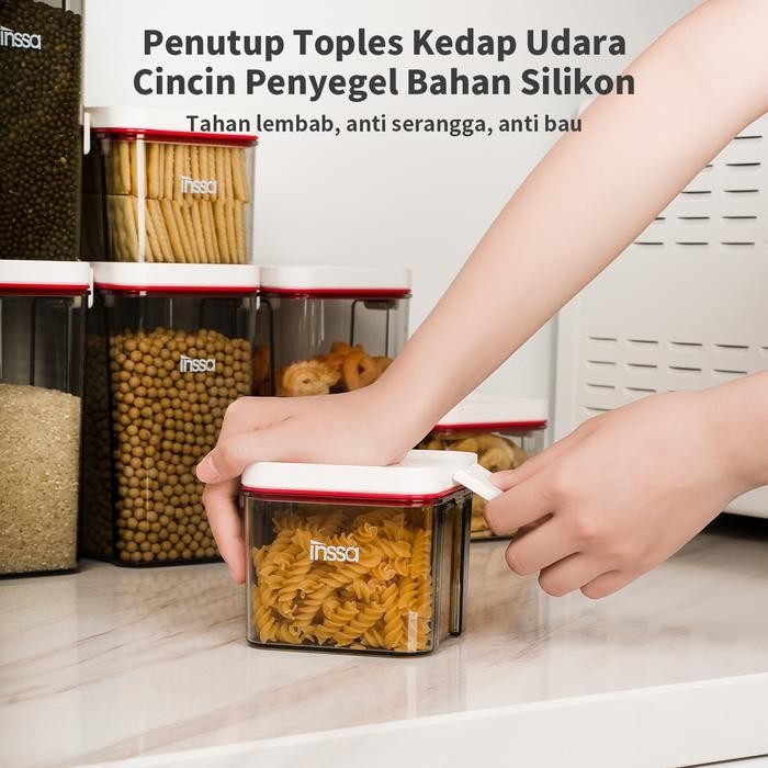 NEW ARRIVAL INSSA Toples Plastik Transparan Kedap Udara/ Toples Penyimpanan Makanan Kering Teh Kopi