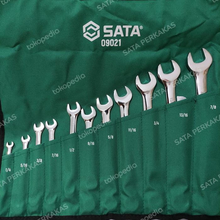 Kunci Ring Pas Inch Set 09021 11Pc Sae Combination Wrench Set Sata