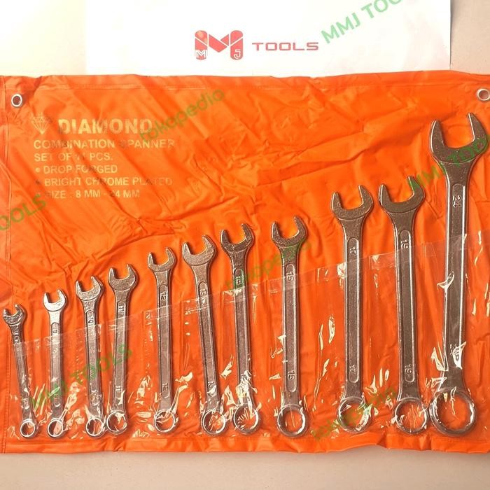 Kunci Ring Pas Set Diamond 11Pcs 8-24Mm - Diamond Kunci Ring Pas Set