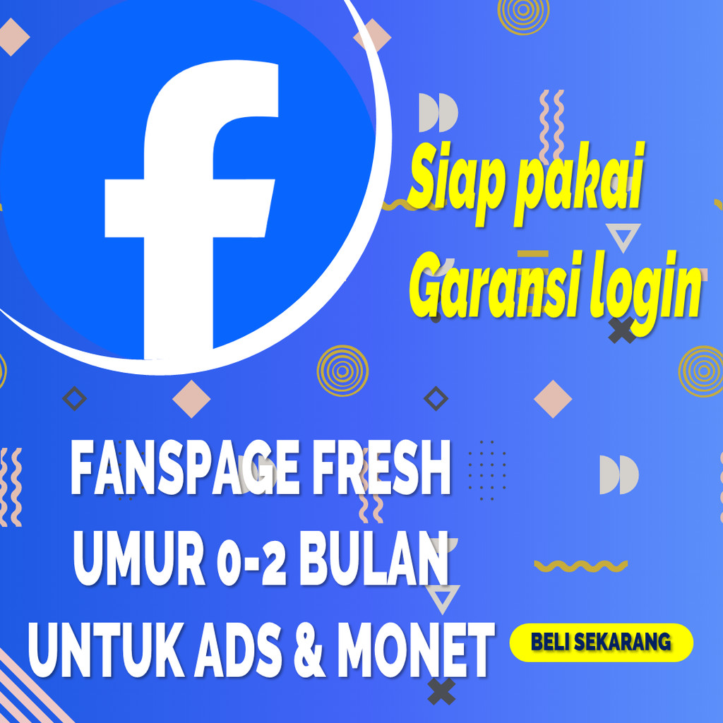 Murah Fanpage Halaman Facebook Fresh Untuk Iklan Ads & Monet Siap Pakai Akun Bergaransi