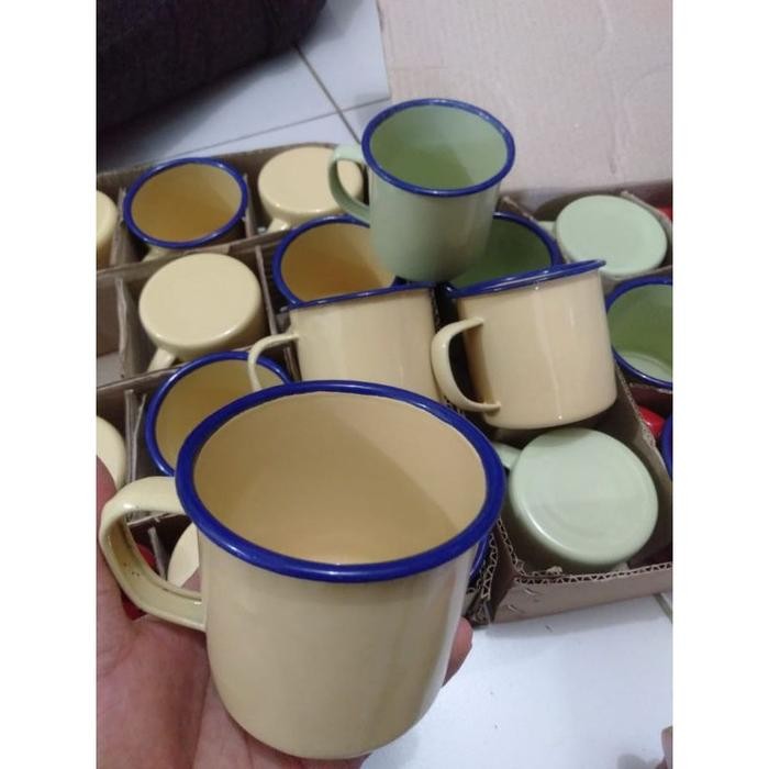 JTTOP" GELAS KALENG GELAS JADUL GELAS SENG ENAMEL POLOS GELAS VINTAGE