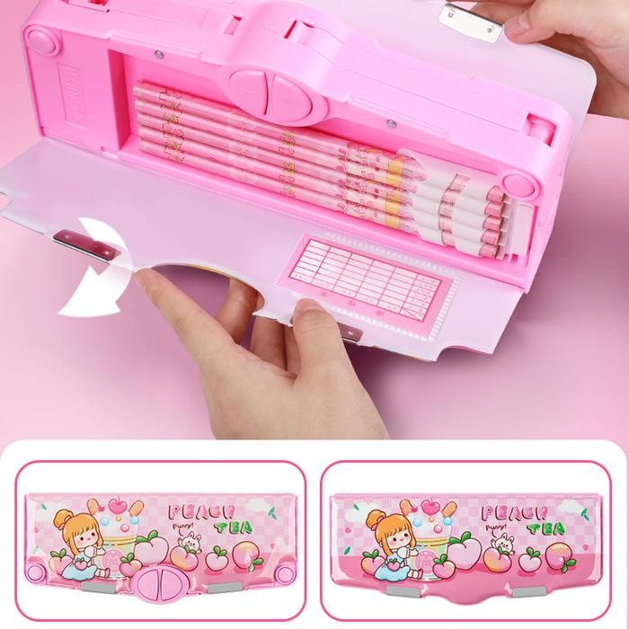 

Kotak Pensil Berkapasitas Besar Motif Kartun Lucu Dengan Penutup Magnet, Tombol Fitur Menarik Dan