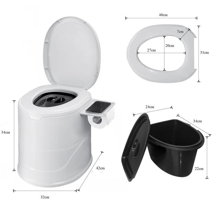 Closet Toilet Duduk Portable + Ember Untuk Lansia & Ibu Hamil - Toilet Duduk Portable Serbaguna