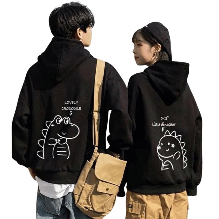 Promo Cod Hoodie Couple Pasangan Dino And Croco Kekinian Cowok Cewek/Remaja Keren Terbaru Korean