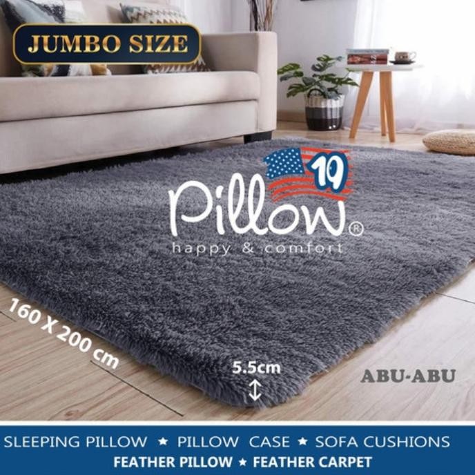 JooNE- Karpet bulu Rasfur Pillow Jumbo 160 x 200 Lembut Tebal