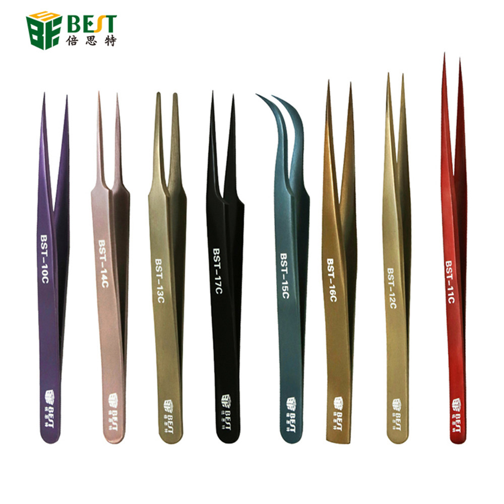 IMPORT 1PIECE ULTRA PRECISION TWEEZERS ANTIMAGNETIC ELECTROPLATE FORCEPS FOR MOBILE PHONE TABLET PC