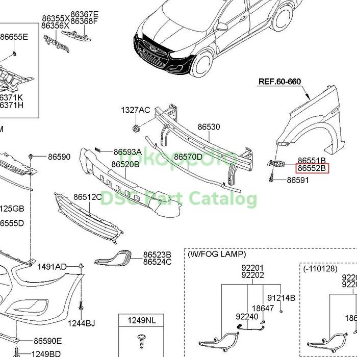 Breket bemper depan Hyundai Grand Avega Excell 3