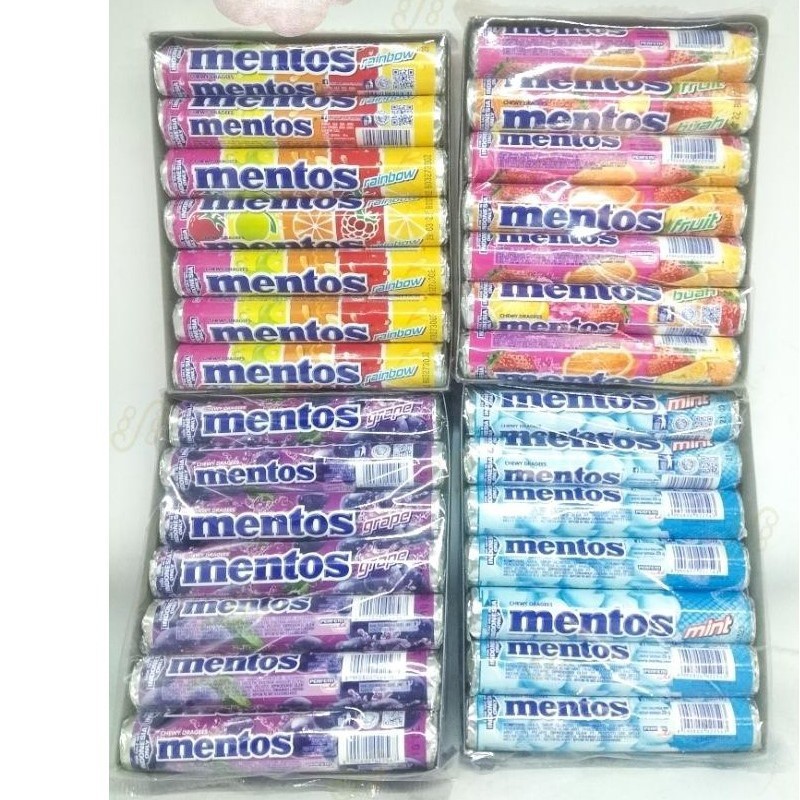 

MENTOS Permen Mentos Roll 1 Box x 14 Roll 29 gram
