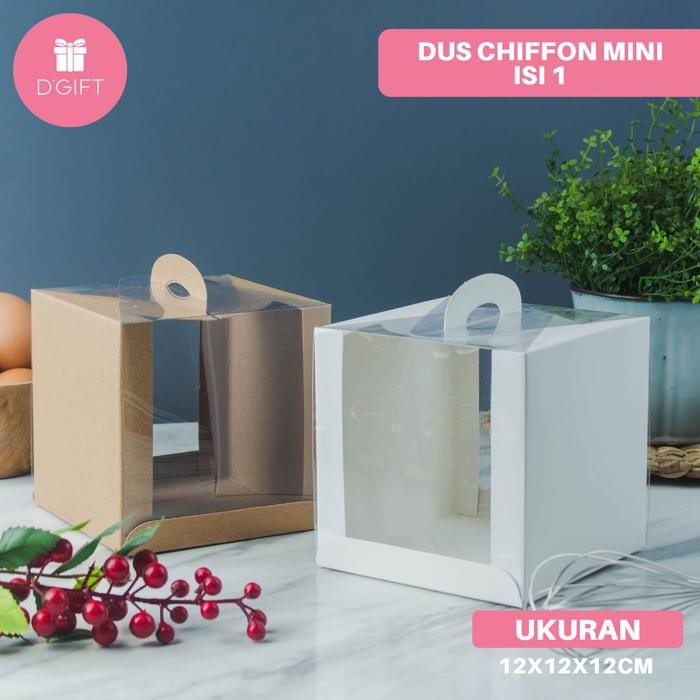 HK11- Dus Kotak Chiffon Mini Mika Tart Mini Transparan Korean Cake Box