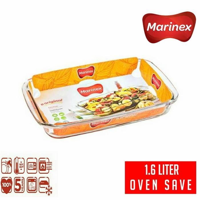 Marinex Loyang Kaca Persegi 1.6L/ Loyang Kaca Marinex 6532