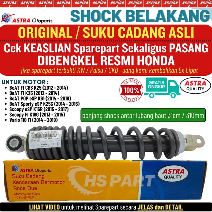 Shock Shockbreaker Belakang Beat Fi Original Ahm Beat Pop Beat Esp Scoopy Fi Vario 110 Fi Spacy Fi