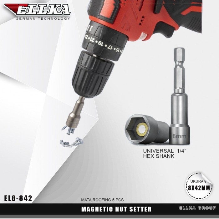 Dexie_Store Mata Obeng Sock Camel Obeng Sock Roofing 8X42 Mata Bor Sock Baut Baja Ringan Mata Bor