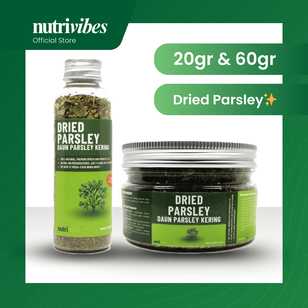 

Parsley Kering / Dried Parsley (Home Chef Edition 20gr & 60gr) - Nutrivibes