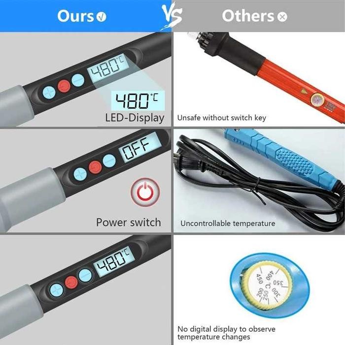 Laris Solder Kit Elektrik Adjustable Temperature Soldering 90W Si-926 Handskit
