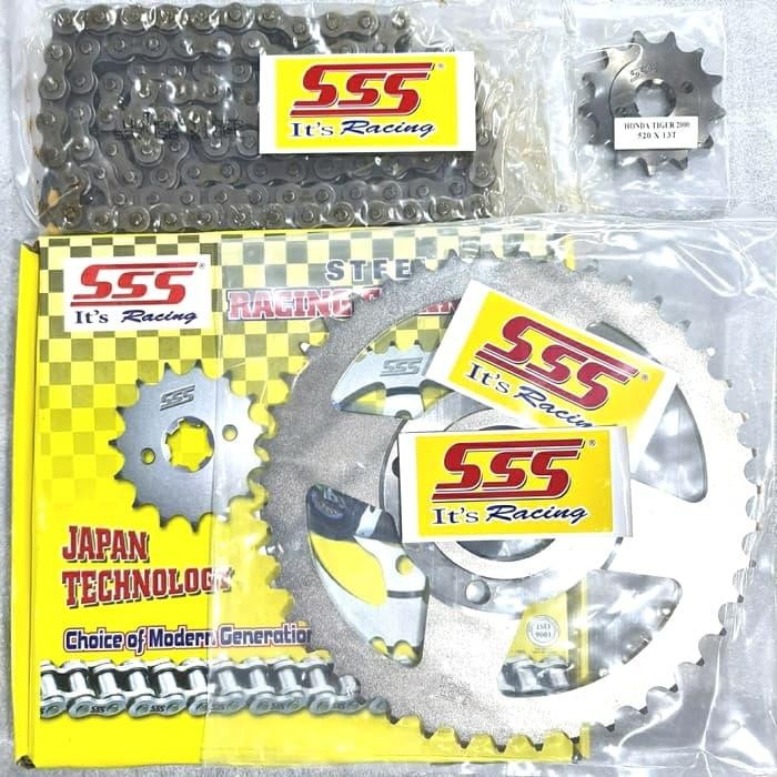 Gear Set Sss Tiger Tipe 520 / Chain Kit Sss / Standard Racing