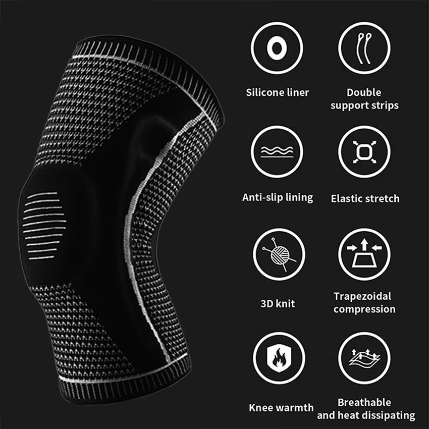 Purvisco - Knee Compression Pad Sleeve Knee Support Brace Knee Pad Support Protector Pad Deker