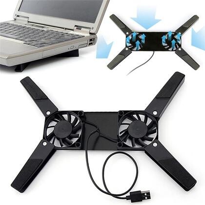 Cooling Pad Laptop dengan Dual Fan, Desain Lipat & Portabel untuk Notebook